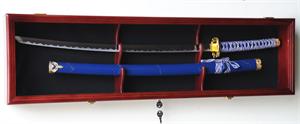 Cherry Deep 1 Sword and Scabbard Display Case Cabinet - Click Image to Close